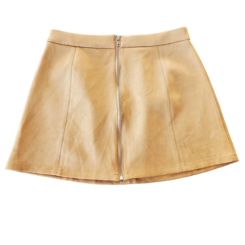Jack by BB Dakota Mini Front Zipper Faux Suede Mini Skirt Size S